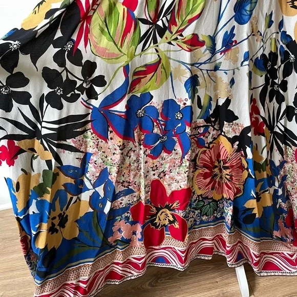 SFIZIO Colorful Floral Maxi Dress Size L Tall Sleeveless - Picture 3 of 10